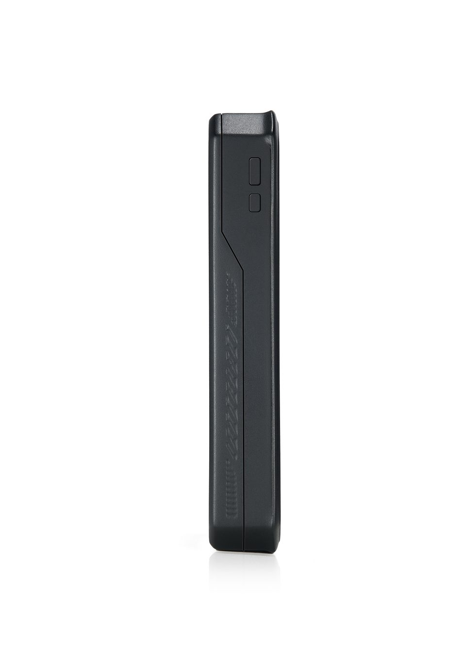 Side view of the device showing the keys on its edge.